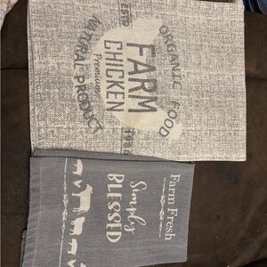 Farmhouse Kitchen table Runner/towel/ 4 placemats set